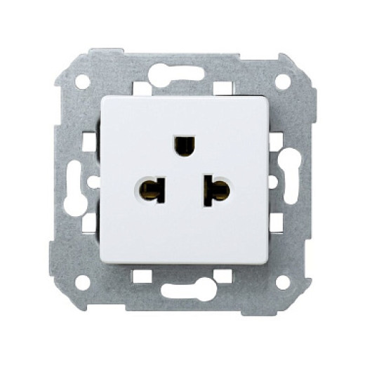 Simon 82 detail Белая Розетка 2-х полюсная американо-европейская, 15А/125В,16А/250В, винтовой