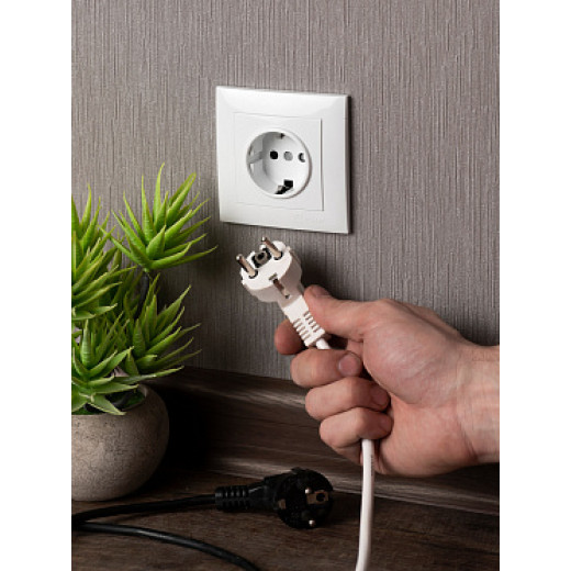 EKF PROxima Валенсия розетка 1-местная с/з 16А белая с защ. штор.