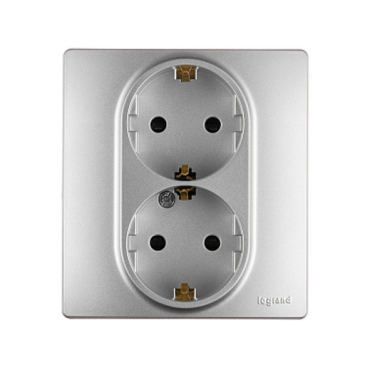 Legrand/Daccord INSPIRIA Розетка 2X2К+З ШТ Алюм.