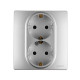Legrand/Daccord INSPIRIA Розетка 2X2К+З ШТ Алюм.