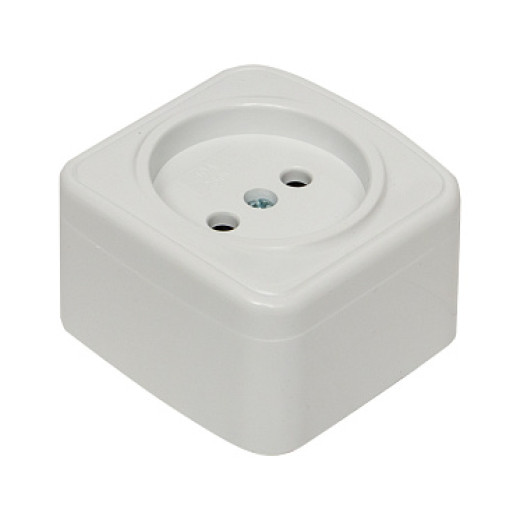 EKF Basic Минск Белый Розетка б/з, 10А, ОП