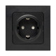 EKF PROxima Стокгольм Черный Розетка с/з, со шторками, 16А ,винт.клеммы