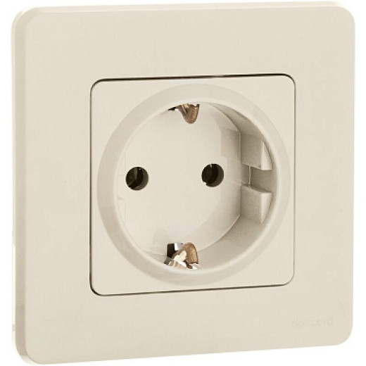 Legrand/Daccord INSPIRIA Слоновая кость Розетка 2К+З со шторками - немецкий стандарт - 16 А - 250 В
