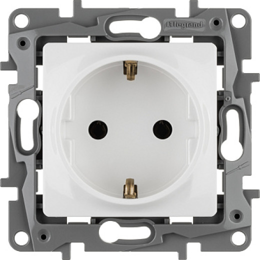 Legrand Etika Белый Розетка с/з, винтовые клеммы
