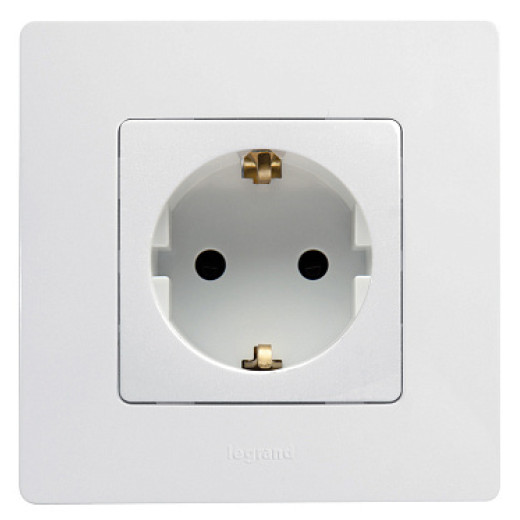 Legrand Etika Белый Розетка с/з, винтовые клеммы