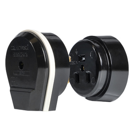 EKF PROxima Разъем РШ-ВШ 32А 250В 2P+PE (ОУ) карболитовый черный