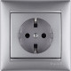 Legrand Valena Алюминий Розетка 1-ая с/з с защитными шторками