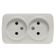 EKF Basic Минск Белый Розетка 2-я, б/з, 10А, ОП