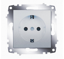 ABB Cosmo Алюминий Розетка с/з с защитными шторками