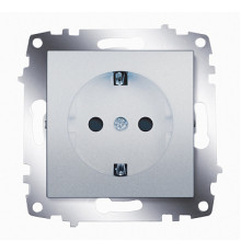 ABB Cosmo Алюминий Розетка с/з с защитными шторками