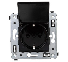 DKC Avanti Розетка с крышкой в стену, 2P+E, с з/ш, 