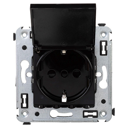 DKC Avanti Розетка с крышкой в стену, 2P+E, с з/ш, 