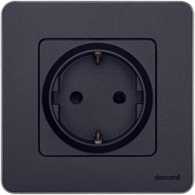 Legrand/Daccord INSPIRIA Антрацит Розетка 2К+З со шторками - немецкий стандарт - 16 А - 250 В