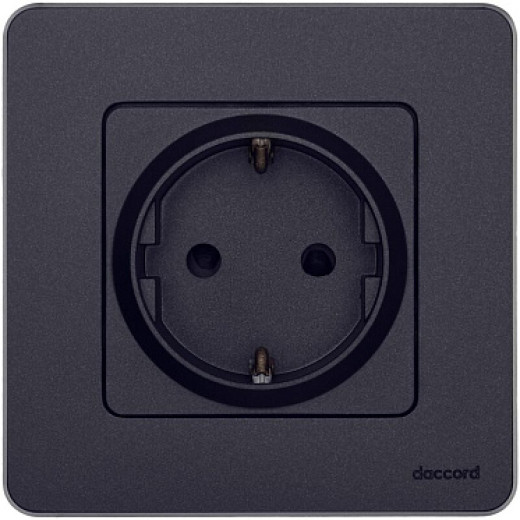 Legrand/Daccord INSPIRIA Антрацит Розетка 2К+З со шторками - немецкий стандарт - 16 А - 250 В