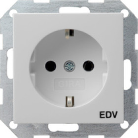 Gira Розетка с з/к и надписью 