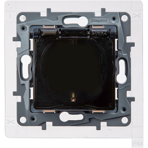 Legrand Etika Антрацит Розетка 2К+З IP44