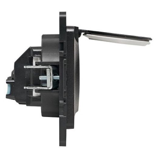 EKF PROxima Стокгольм Черный Розетка с/з, со шторками и крышкой, 16А, IP44