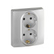 Legrand/Daccord INSPIRIA Розетка 2X2К+З ШТ Алюм.