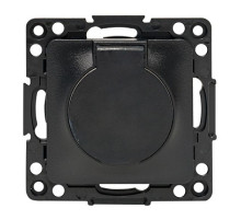 EKF PROxima Стокгольм Черный Розетка с/з, со шторками и крышкой, 16А, IP44