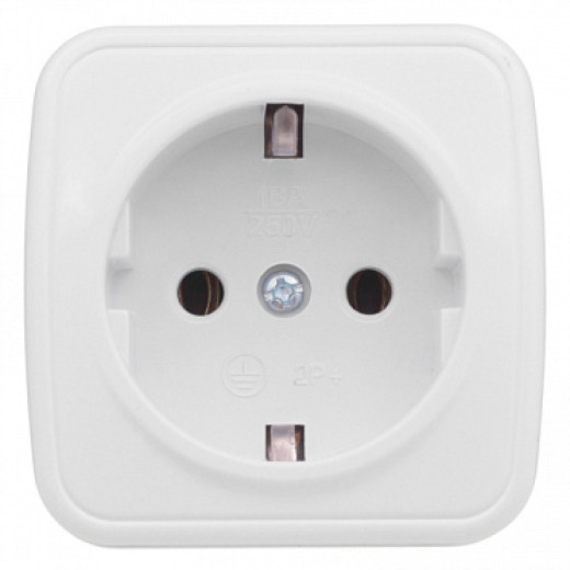 EKF Basic Минск Белый Розетка с/з, 16А, ОП