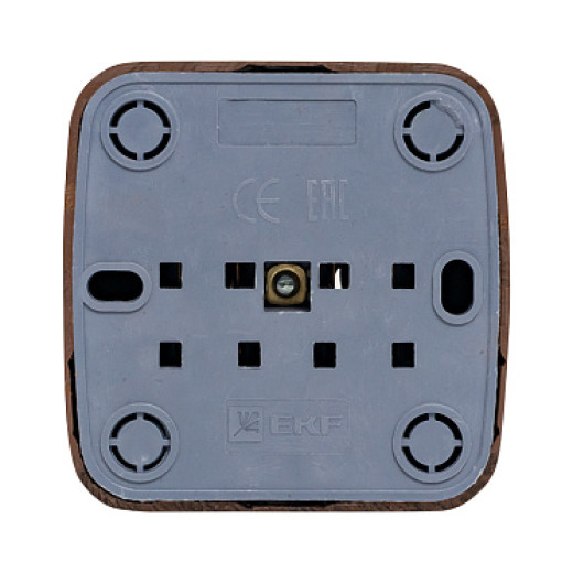 EKF Basic Минск Темное дерево Розетка с/з, 16А, ОП