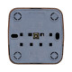 EKF Basic Минск Темное дерево Розетка с/з, 16А, ОП