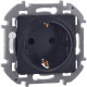 Legrand/Daccord INSPIRIA Антрацит Розетка 2К+З со шторками - немецкий стандарт - 16 А - 250 В