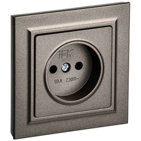 IEK BRITE Темн.бронза Розетка без з/к/ш 10А в сборе РСР10-1-0-БрТБ