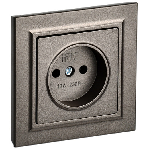 IEK BRITE Темн.бронза Розетка без з/к/ш 10А в сборе РСР10-1-0-БрТБ