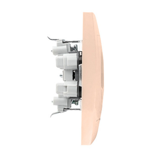 EKF PROxima Валенсия розетка 2-местная б/з 10А кремовая с защ. штор.