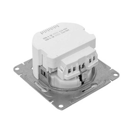 EKF Эпика Механизм розетки с USB-A+С - 2шт, 16А, с заземлением, со шторками, алюминий