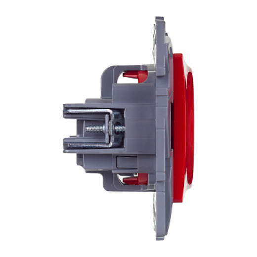 Legrand Etika Красный Розетка с/з со шторками