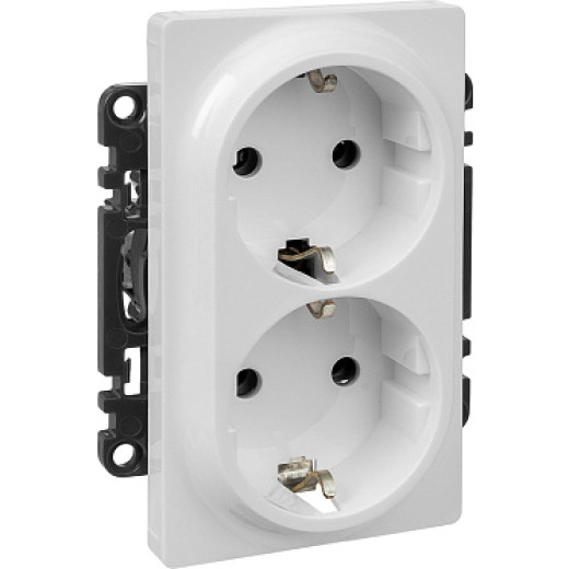 Legrand Valena LIFE DIY Бел Розетка 2-ая с/з, безвинт.зажим