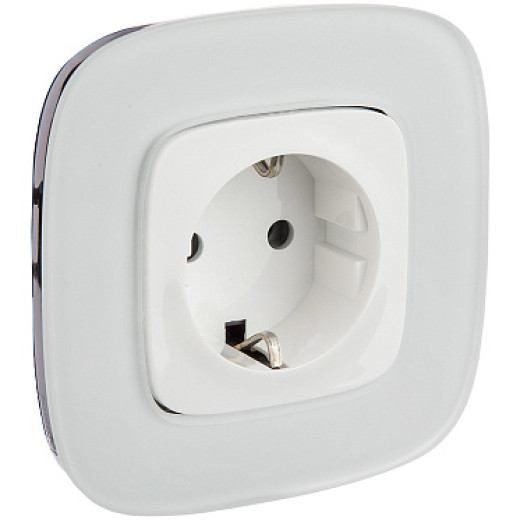Legrand Valena ALLURE DIY Бел Розетка 1-ая с/з, безвинт.зажим