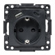 EKF Стокгольм Механизм Розетки 1-местной с/з, USB A+C 16А винтовые клеммы черный с защ. штор.