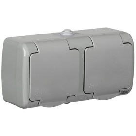 IEK РСш22-2-А Розетка 2-ая с з/к открытой установки 16А IP54 AQUATIC