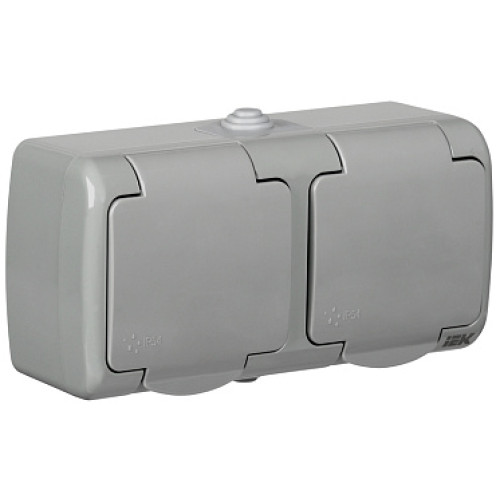 IEK РСш22-2-А Розетка 2-ая с з/к открытой установки 16А IP54 AQUATIC