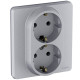 Legrand/Daccord INSPIRIA Алюминий Розетка 2 x 2К+З - немецкий стандарт - 16 А - 250 В