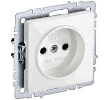 IEK BRITE BASE Белый Розетка без з/к с з/ш 10А РСш10-2-БрБ