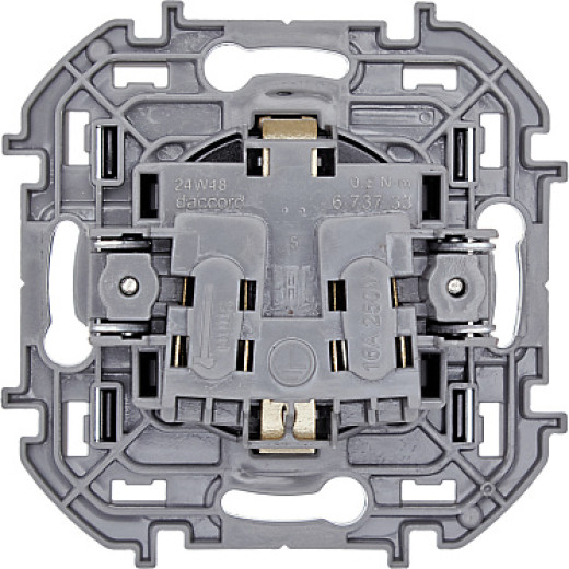 Legrand/Daccord INSPIRIA Антрацит Розетка 2К+З со шторками - немецкий стандарт - 16 А - 250 В