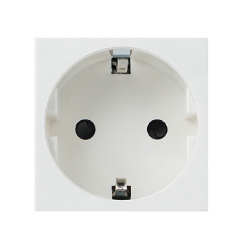 EKF PROxima Розетка 45х45 (2 модуля), с заземлением. белая, прямая