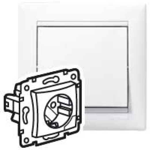 Legrand Valena Бел Розетка 1-ая с/з литая (с выталкивателем)