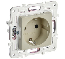 IEK SKANDY Бежевый Розетка с/з с защитными шторками 16А SK-R04B