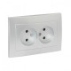 EKF PROxima Валенсия лицевая панель розетка 2-местной б/з 10А сталь с защ. штор.