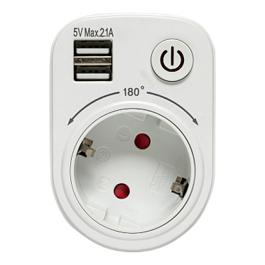 EKF PROxima Розеточный блок SB-01 (розетка 2P+E 16А, 2 USB разъема 5V 2,1A)