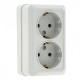EKF PROxima Рим Розетка 2-местная 16А с заземлением белая