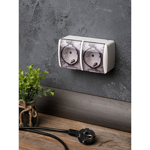 EKF PROxima Владивосток Розетка 2-местная 16А с заземлением с прозрачной крышкой IP54