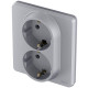 Legrand/Daccord INSPIRIA Алюминий Розетка 2 x 2К+З - немецкий стандарт - 16 А - 250 В