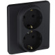 Legrand/Daccord INSPIRIA Антрацит Розетка 2 x 2К+З - немецкий стандарт - 16 А - 250 В