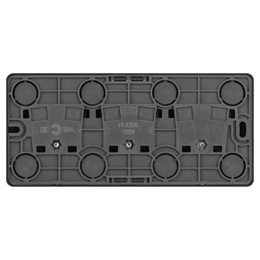 Розетка ЭРА Эксперт 11-2208-05 тройная с заземлением 3х2P+E Schuko IP20 16A-250В ОУ антрацит